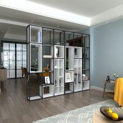 創(chuàng)意展柜。鐵木結(jié)合展柜